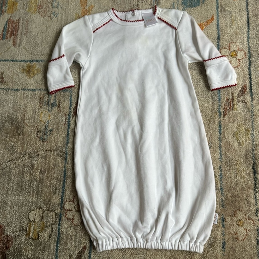 Paty gown 3-6 month with red trim. Perfect for Christmas